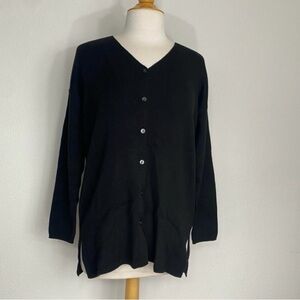 United Colors of Benetton Womens Black Knit Stretch Oversize Cardigan Size Small